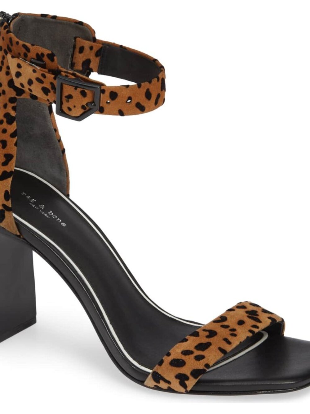 ✨Rag & Bone Leopard Ankle-Strap Block Heels - Brown/Black